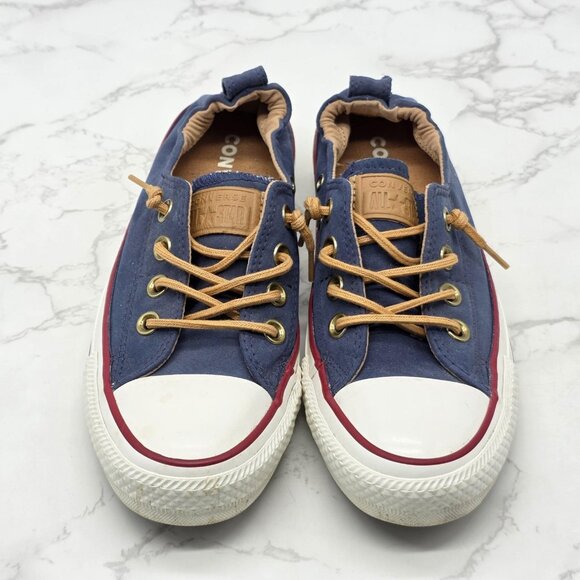 Converse Chuck Taylor Shoreline Shoes Womens Size 6 Navy Tan Slip On Sneakers - Picture 2 of 11